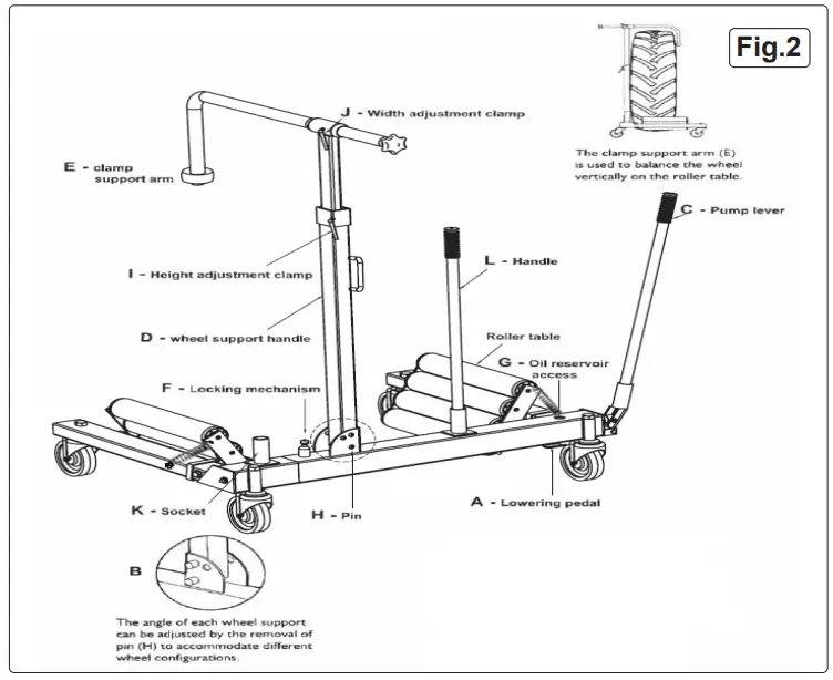SEALEY W1200T V3 WHEEL REMOVAL TROLLEY 1500KG CAPACITY - fig 1