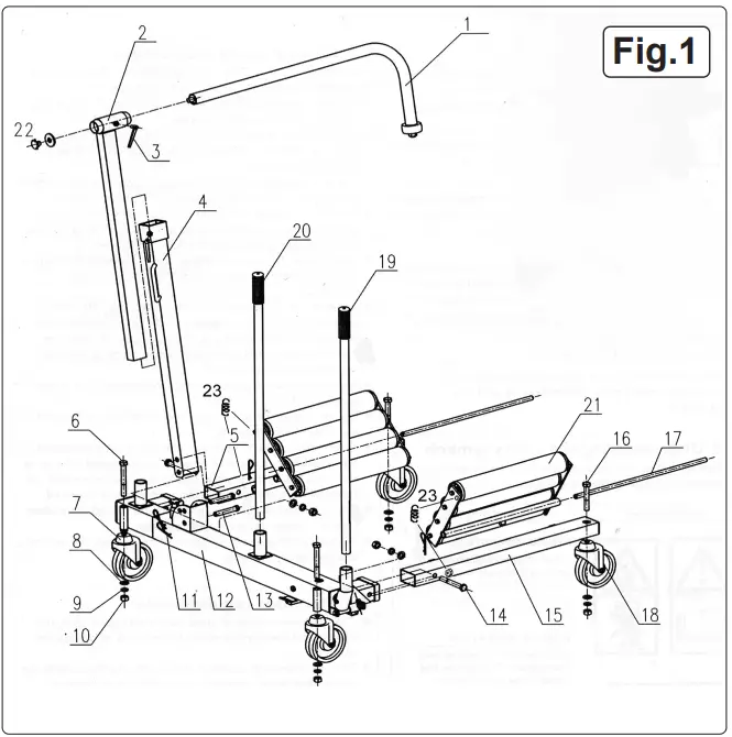 SEALEY W1200T V3 WHEEL REMOVAL TROLLEY 1500KG CAPACITY - fig