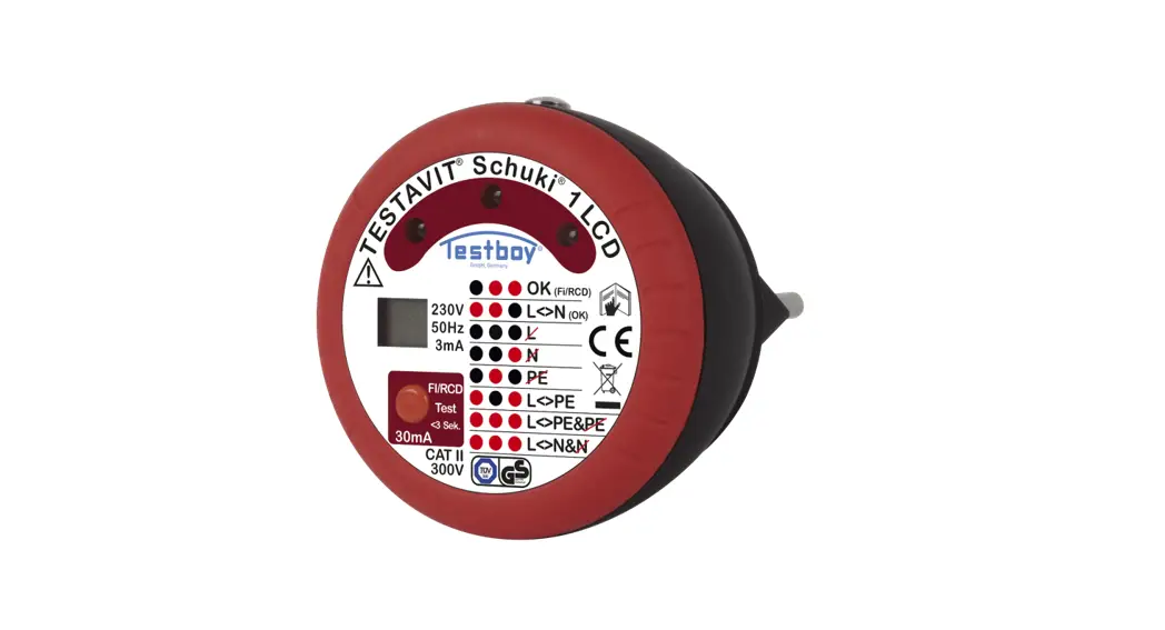 Testboy 1a Testavit Schuki Lcd Mains Outlet Tester Cat Ii 300 V Lcd Led User Manual