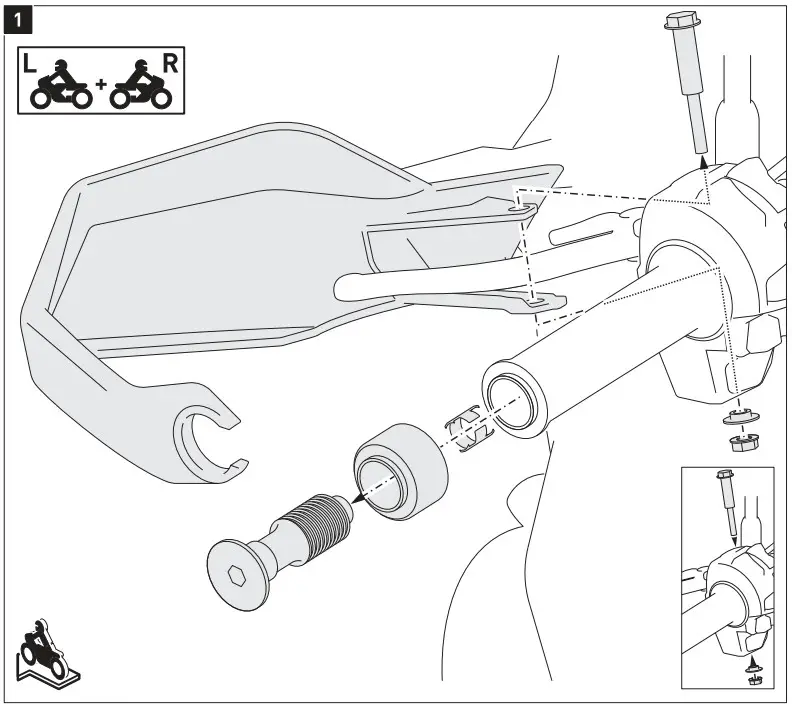 SW MOTECH HPR 00 220 24601 B Handguard Mounting Kit - Figure
