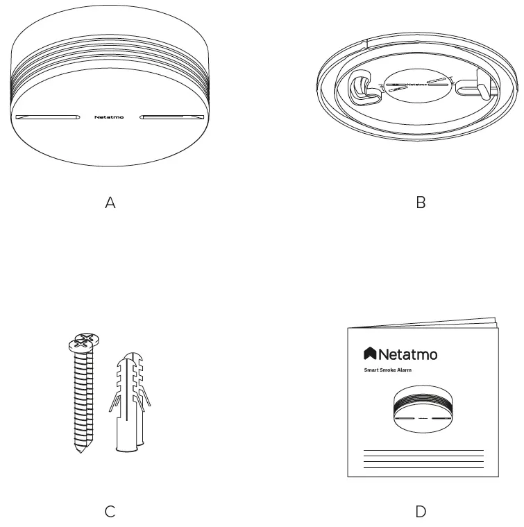 Netatmo NSD01 Smart Smoke Alarm - pack contents