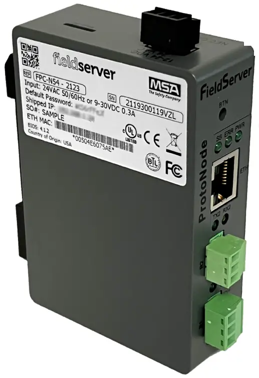 MCSCONTROLS MCS BMS GATEWAY N54 Microprocessor Based Communication Device