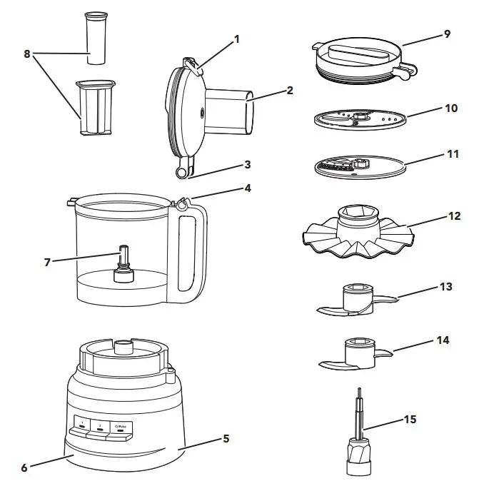 KitchenAid 5KFP0921E 2.1L Food Processor - PARTS AND FEATURES