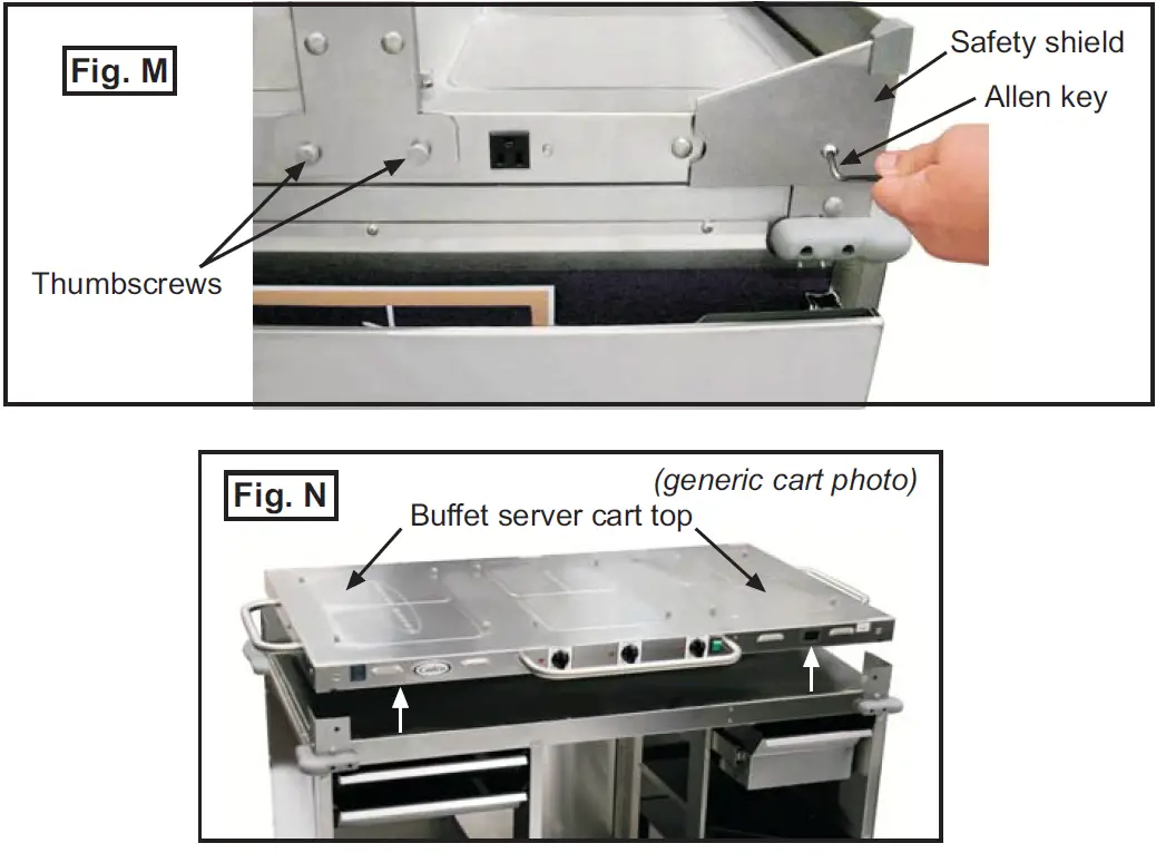 Cadco CBC-GG-B2-L1 Chestnut MobileServ Standard 2 Bay Grab and Go Mobile Merchandising Cart-16