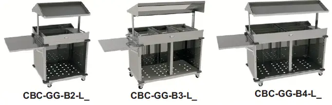 Cadco CBC-GG-B2-L1 Chestnut MobileServ Standard 2 Bay Grab and Go Mobile Merchandising Cart-17