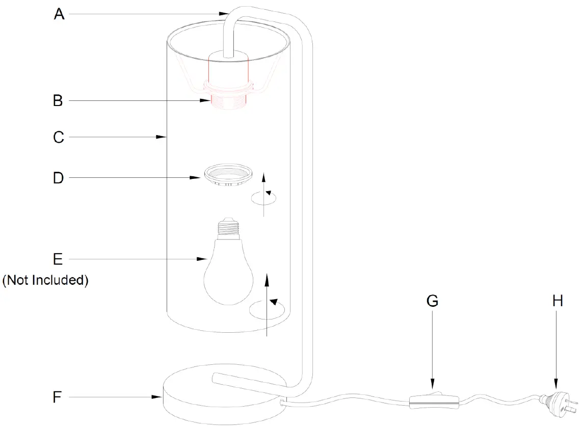 Lucci decor 260488 Astley 1 Light Table Lamp-1