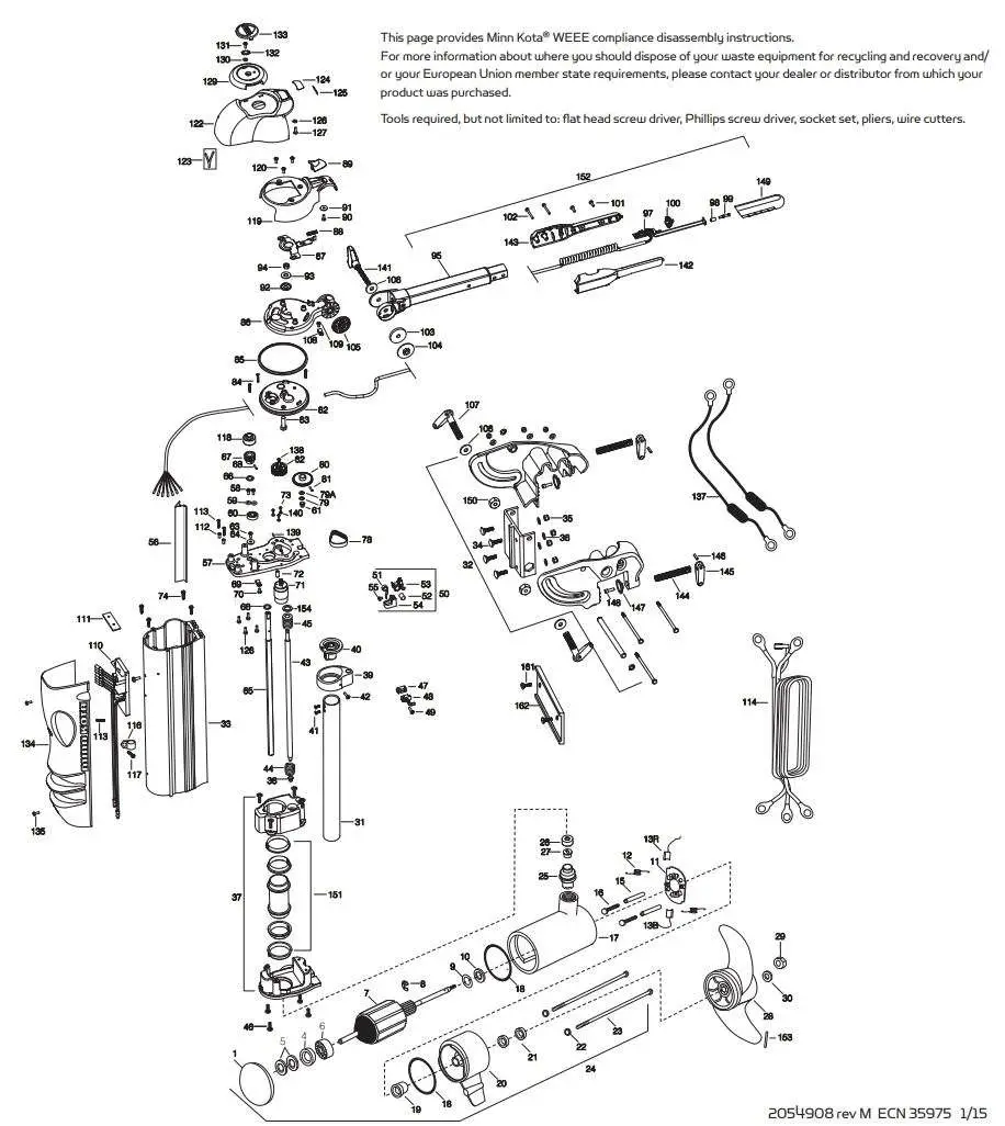 MINN KOTA Vantage 80 Transom Mount Trolling Motor User Manual - PARTS DIAGRAM