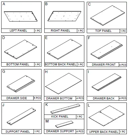 Furinno-19155H-Lucca-Simple-Design 4-Drawer-Dresse-2