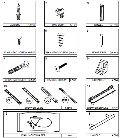 Furinno-19155H-Lucca-Simple-Design 4-Drawer-Dresse-3