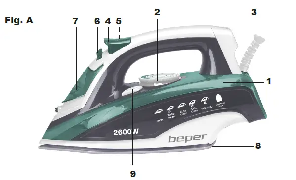beper P204FER003 Steam Iron fig 1