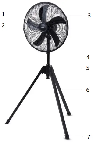 Goldair GCTP340 45cm High Velocity Tripod Fan Components