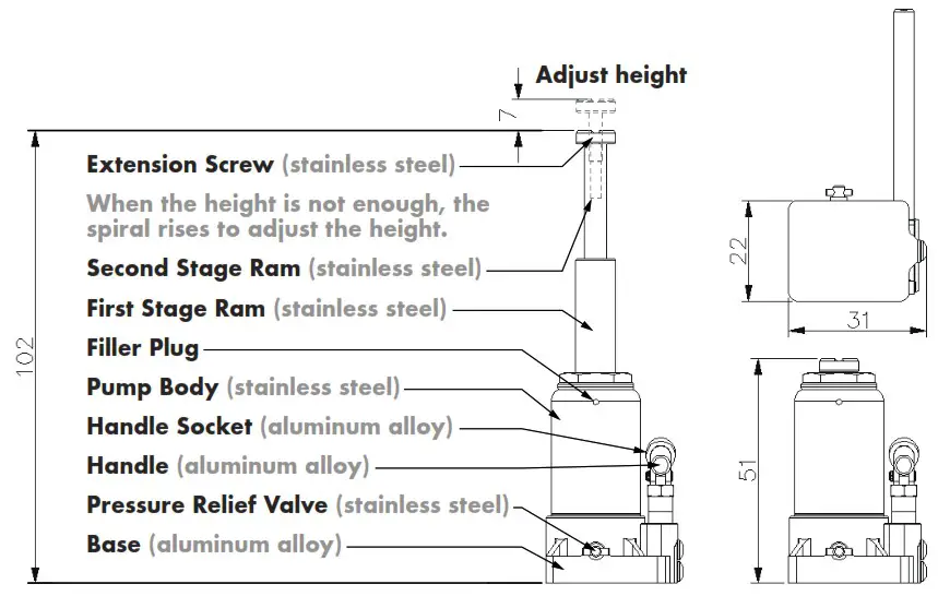 JOHN DEERE VVV S0249 1 10 JDM Hydraulic Functional Bottle Jack - Additional Information