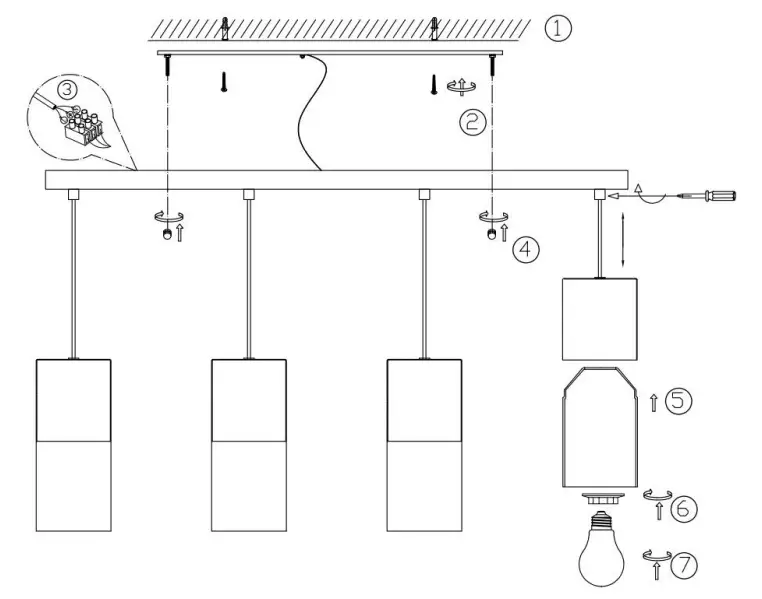 TRIO 310600454 Robin Hanging Ceiling Lamp