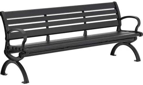 GLOBAL-436978BK-6-Inches-Aluminum-Park-Bench-w-Backrest-product