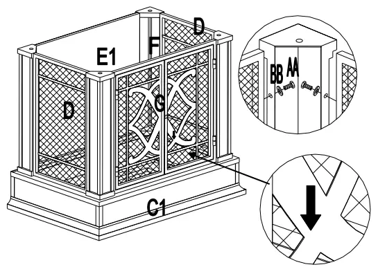 SUNJOY GROUP A304001001 Smith Collection Slate Wood Burning Fireplace - Fig 3