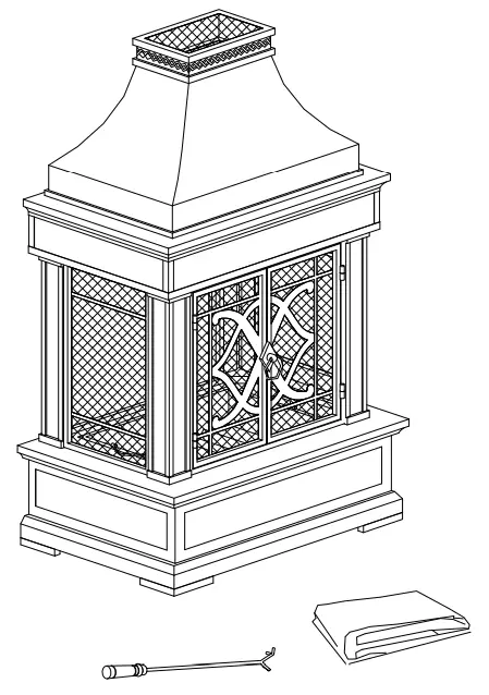 SUNJOY GROUP A304001001 Smith Collection Slate Wood Burning Fireplace