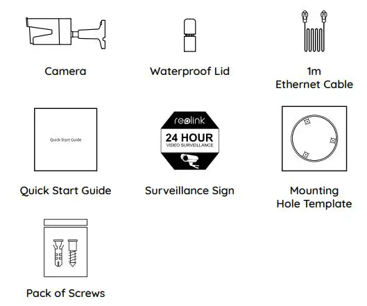reolink RLC-811A PoE Bullet Camera User Manual - What’s in the Box