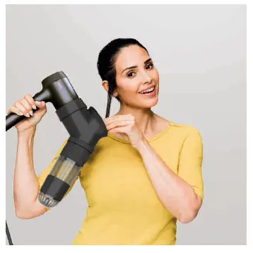 Turn on the hair dryer