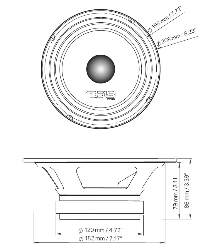DS18-PRO- X8.4BM-Midrange-Loudspeaker-fig-1