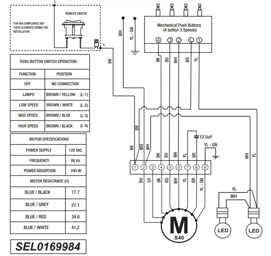 Whirlpool Wall‑Mount Canopy Range Hood - DIAGRAM