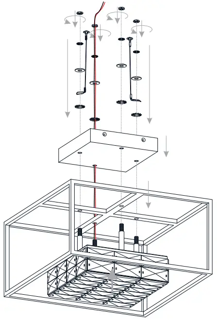 QUOIZEL PCDZ1716SGD Dazzle 15.75 Inch Soft Gold LED Semi-Flush Mount - Cage and Ceiling Canopy