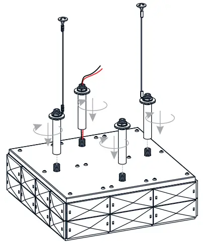 QUOIZEL PCDZ1716SGD Dazzle 15.75 Inch Soft Gold LED Semi-Flush Mount - Install Rods