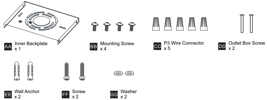 QUOIZEL PCDZ1716SGD Dazzle 15.75 Inch Soft Gold LED Semi-Flush Mount - MOUNTING HARDWARE