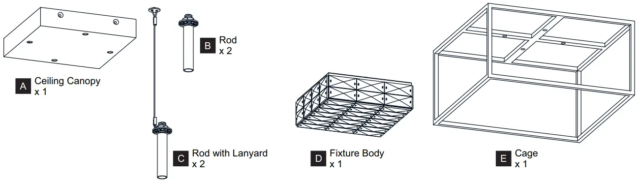 QUOIZEL PCDZ1716SGD Dazzle 15.75 Inch Soft Gold LED Semi-Flush Mount - PACKAGE CONTENTS