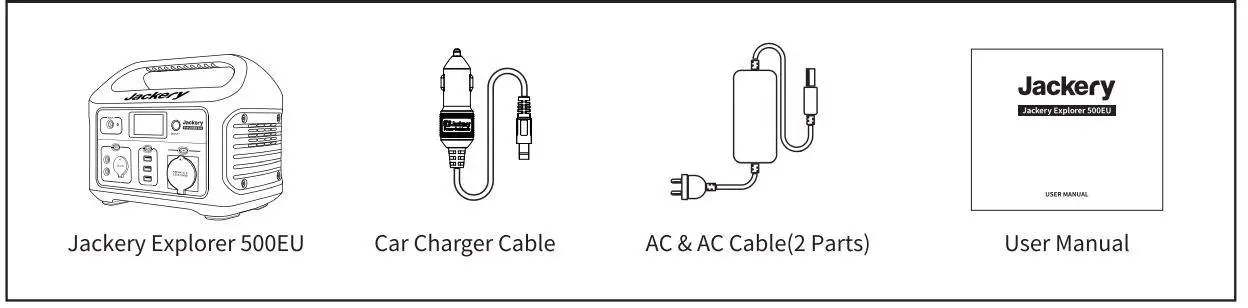 Jackery 500EU Portable Power Station User Manual - What's in the box
