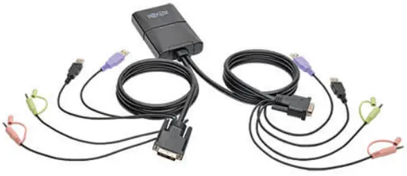 B032-DUA2 2-Port USB-DVI Cable KVM Switch