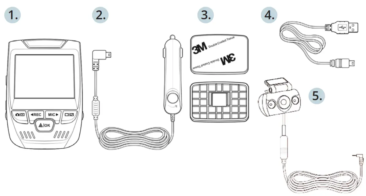REXING V1P Dash CAm -What’s in the box