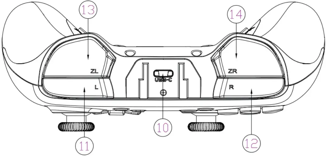 REDSTORM Switch Pro Bluetooth Game Controller - Product Diagram 2