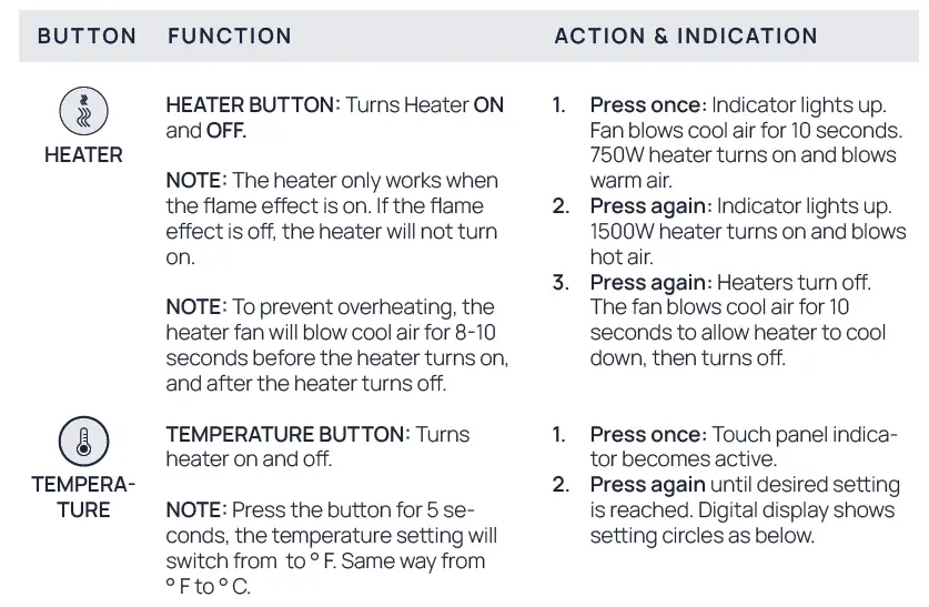 NOBLE FLAME ATLANTA Electric Wall Mounted Fireplace 11