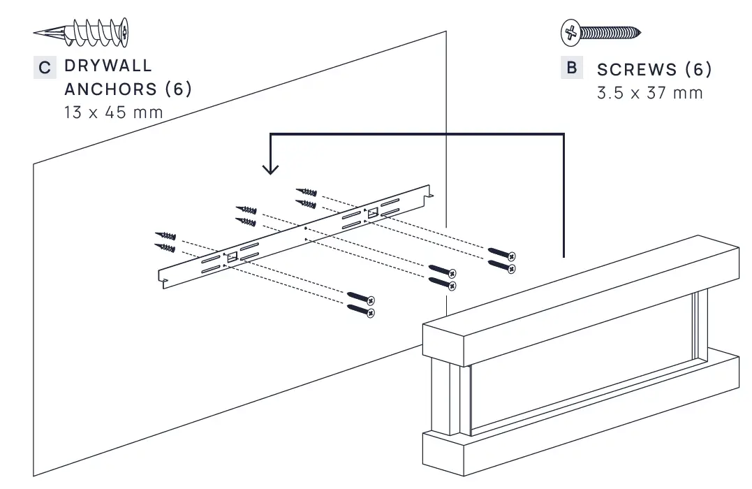 NOBLE FLAME ATLANTA Electric Wall Mounted Fireplace 3
