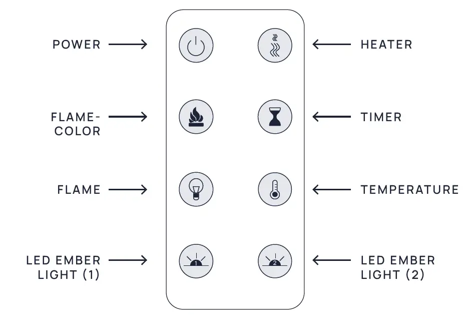 NOBLE FLAME ATLANTA Electric Wall Mounted Fireplace 9