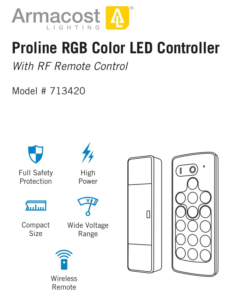 Armacost 713420 Proline RGB Color LED Controller With RF Remote Control User Guide
