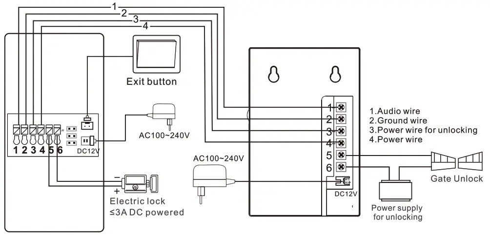 WiZARD ON-3201AD Intercom System - Wiring Diagram