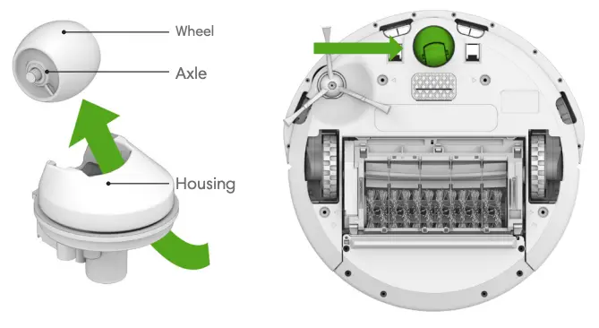 Cleaning the Front Caster Wheel