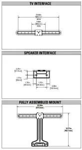 SANUS SOUNDBAR MOUNT for Sonos Beam WSSBM1 B2 - DIMENSIONS