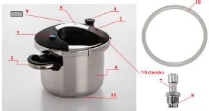 EXCELSTEEL 598 7 5 Quart Pressure Cooker -PARTS
