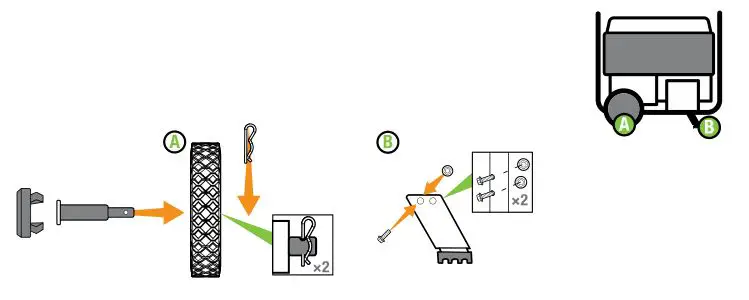 Cabelas 4000W Dual Fuel Portable Generator - Attach wheel kit