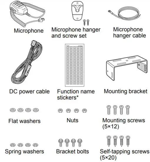 ICOM IC F5122D VHF Mobile Transcuiver - SUPPLIED ACCESSORIES