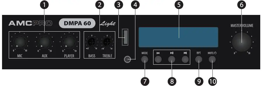 AMCPRO DMPA 60 Light Media Player Amplifier fig1