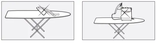 FIG 1 Never place the flat iron on the ironing board.JPG