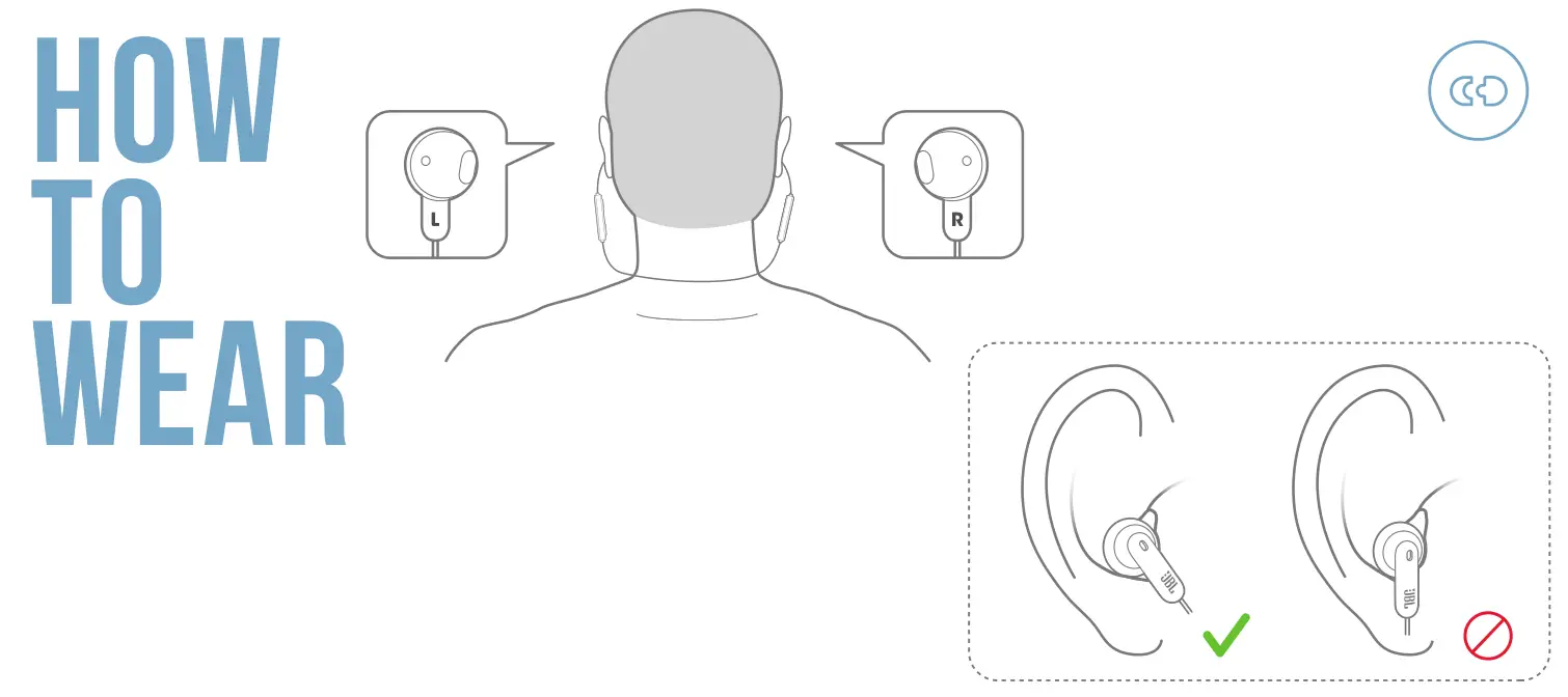 JBL TUNE 215BT How to wear