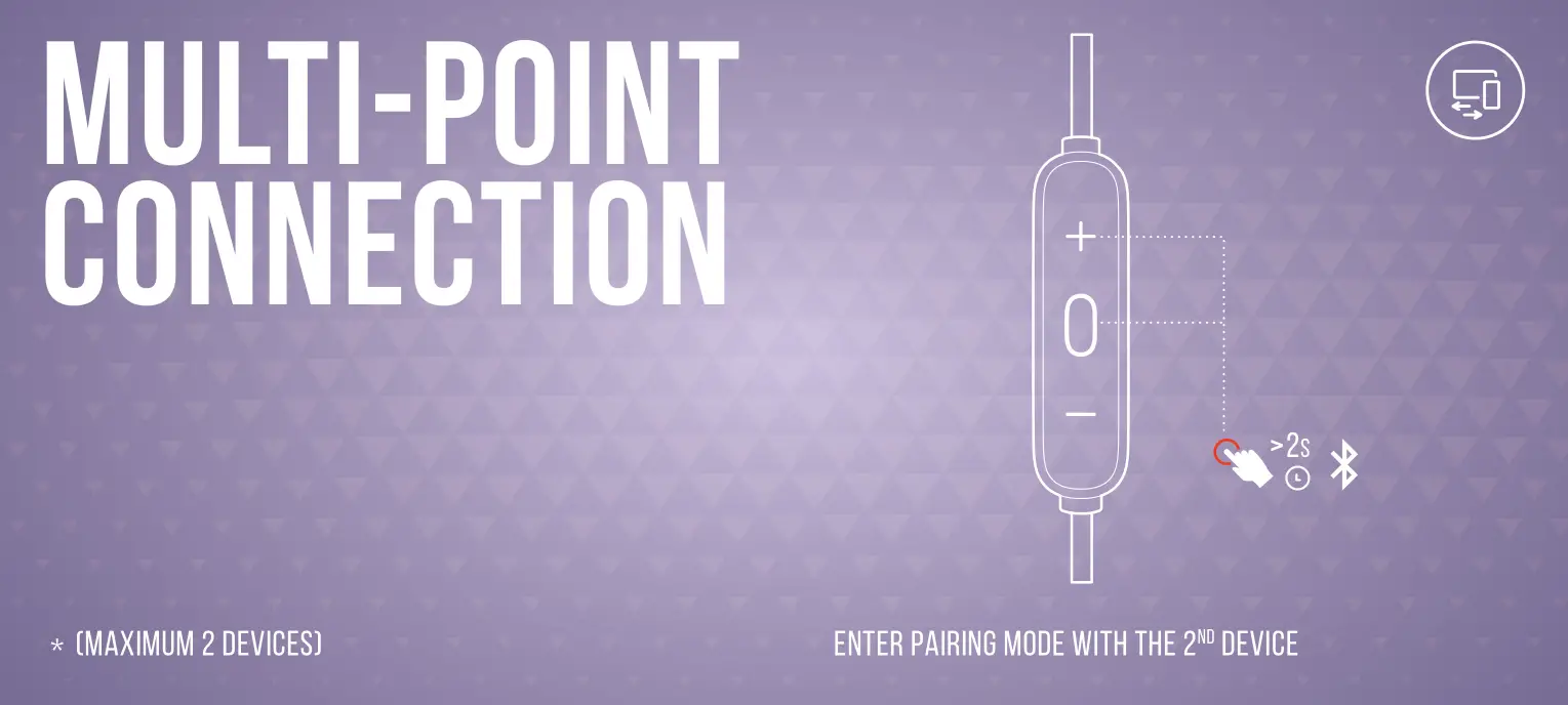 JBL TUNE 215BT MULTI-POINT CONNECTION