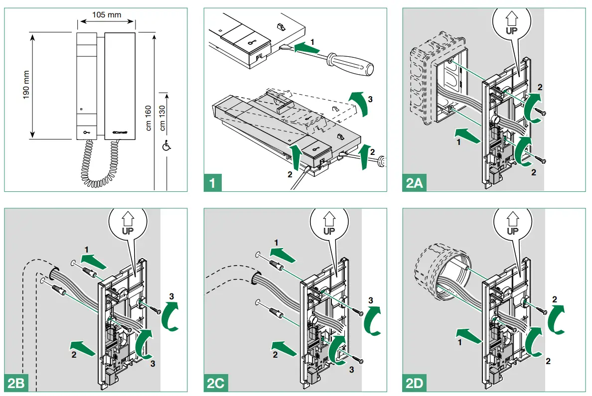 Comelit Mini 2708W Door Entry Phone with Handset - fig 2