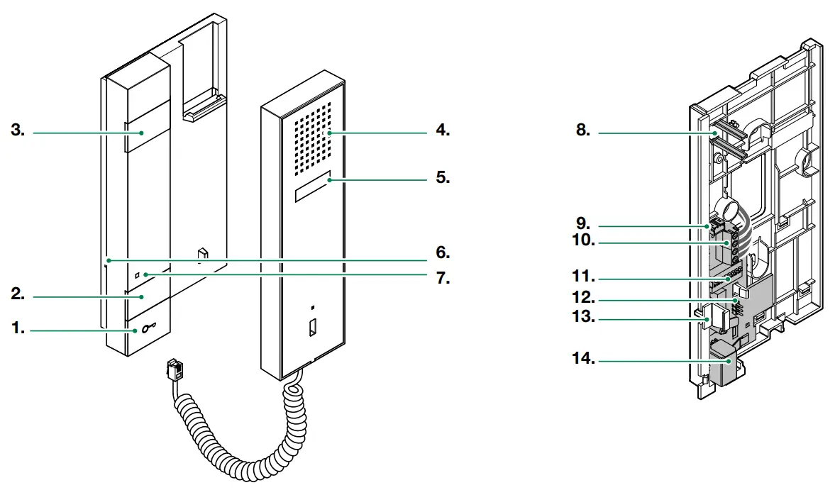 Comelit Mini 2708W Door Entry Phone with Handset - fig 3