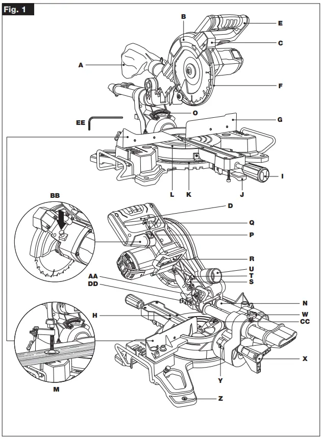 trend T18S MS184B 184mm 18V Li Ion TXLi Cordless Double Bevel Mitre Saw - Fig 1