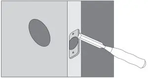 FIG 11 Use chisel and hammer to create bolt mortise.